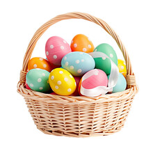 Colorful Easter Eggs in Basket