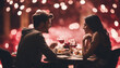 couple at valentines day dinner romance love