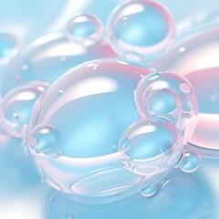 Poster - Transparent vector soap bubbles flying on abstract background. Brightly colored or round glass beads