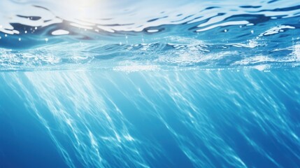 Poster - Clear blue water splashes and waves with drops. Vector liquid splash with drops. 3D element. Clear drink. Clear water falling or foaming
