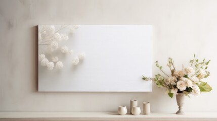 Canvas Print - blank template wedding minimalistic background illustration minimalist light, pastel empty, wallpaper minimal blank template wedding minimalistic background