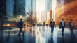 © Wararat - Blurred of businesspeople walking in business district.