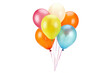 colorful balloons isolated on transparent background cutout, png file