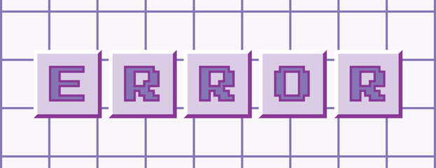 Poster - The word error is composed of keyboard buttons in y2k style. Error message. Old computer aesthetics. Vector illustration