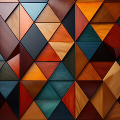 Sticker -  Maple wood grain with a geometric triangular tiling 
