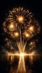 Wall Mural - Beautiful fireworks explosion.