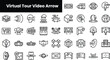 © DuoWalker - Set of outline virtual tour video arrow icons