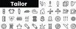 Set of outline tailor icons
