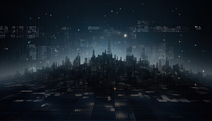 Digital code background, abstract digital, abstract futuristic cyberspace, dark gradient background