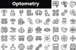 Set of outline optometry icons