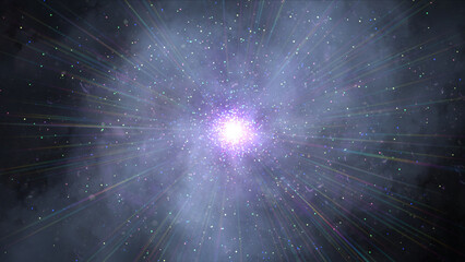 Wall Mural - cosmos star ray light space particle nebula
