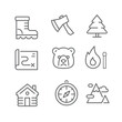 set of glamping icons vector