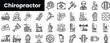 Set of outline chiropractor icons