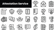 © DuoWalker - Set of outline attestation service icons