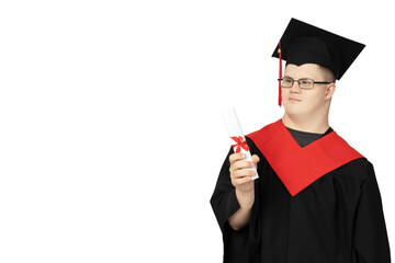 Wall Mural - PNG,A boy with Down syndrome in a prom suit, isolated on white background