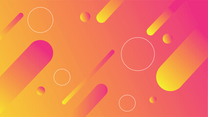 Fototapete - Abstract orange background vector illustration, Circle and dotted line. Geometric background. cover design, backdrop, banner, web yellow background.