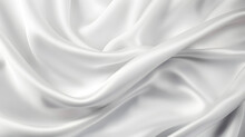 White Gray Satin Texture That Is White Silver Fabric Silk Panorama Background With Beautiful Soft Blur Pattern Natural. Generative Ai.