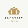 © Abdan - Premium style abstract gold crown logo symbol. Royal king icon.