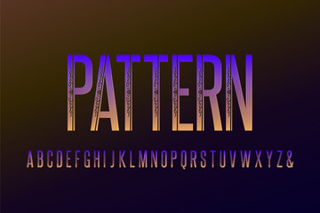 Leinwandbilder - Stylish alphabet of patterned gradient capital letters. Typography font style for label design.