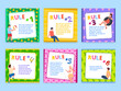 © Vikivector - Classroom rules poster design template with playing kids and place for text set vector illustration