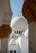 Domes and columns of Sheikh Zayed Grand Mosque made from white marble stone. Abu Dhabi, UAE - 8 February, 2020