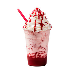 red velvet milk shake isolated on transparent background Remove png, Clipping Path