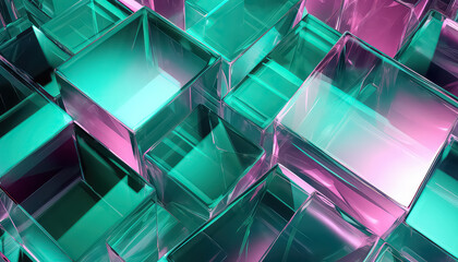 Wall Mural - Emerald green faceted cut gemstone on a plain background