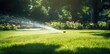  sprinkler spraying water on green grass