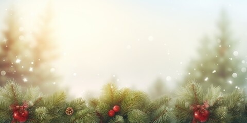 Canvas Print - Merry Fir Grove   Radiant Christmas Banner, Generative AI