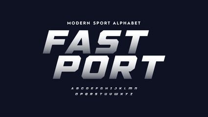 Poster - typeface urban style fonts for technology, digital, movie, logo design. modern sport italic font. al