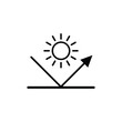 Surface reflection icon vector, sun resistant protection icon 