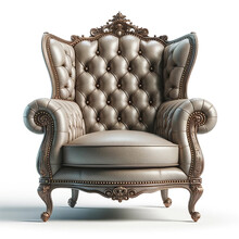 Luxurious Vintage Chair On White Background
