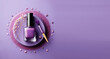 Spilled purple nail polish as sample of cosmetics product. Generative AI.