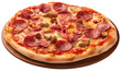 © ArtChase - Pizza with salami, on a white isolated background generated ai