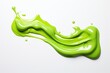 a melting green slime isolated on white background