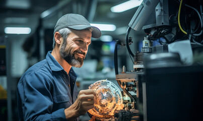 Poster - skilled engineering technician demonstrating expertise in mechanical and electrical system managemen