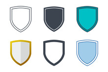 Shield Icon Collection With Different Styles. Shield Security Icon Symbol Vector Illustration Isolated On White Background