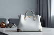 Luxury at Your Fingertips: A Designer Handbag with Gold Accents in a Modern Setting, ai generative