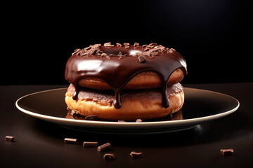 Decadent Delight: Irresistible Chocolate Donut Temptation. Ai Generative