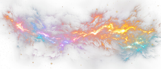 solar eclipse overlay effect neon blue, yellow, green, purple blazing star edge behind planet in dar