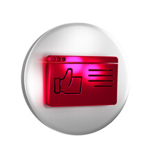 Poster - Red Browser window icon isolated on transparent background. Silver circle button.