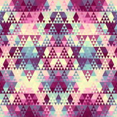 Aufkleber - Colorful Aztec Fabric, Wallpaper and Home Decor. Abstract seamless tileable pattern. Triangles aztec background. Vector image.