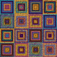 Leinwandbilder - Imitation of a texture of rough canvas texture. Seamless vector pattern.