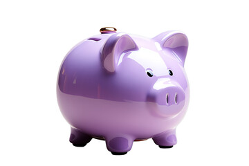 A pink piggy bank for coin deposits isolated on PNG Background. Generative Ai.