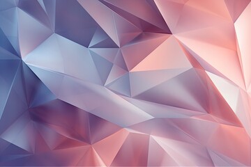 Canvas Print - Abstract background of triangles in pink and blue colors. Vector illustration, Polygonal crystalline surface with muted gradient. Geometric 3d render, AI Generated