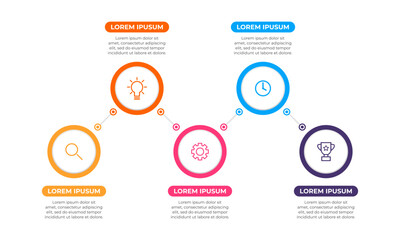 Aufkleber - Infographic design with icons and 5 options or steps. Timeline infographic design.