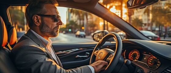 A man driving while talking on the phone