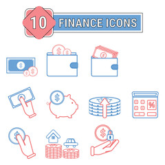 Wall Mural - Set of Finance icons Vector illustration