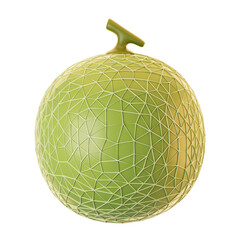 Poster - Fresh melon fruit icon on 3d rendering. 3d illustration of fruit icon