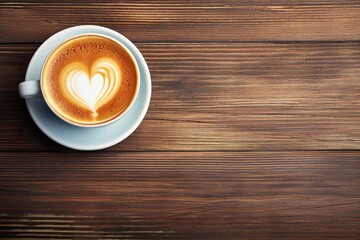 A coffee cup on wooden elegance